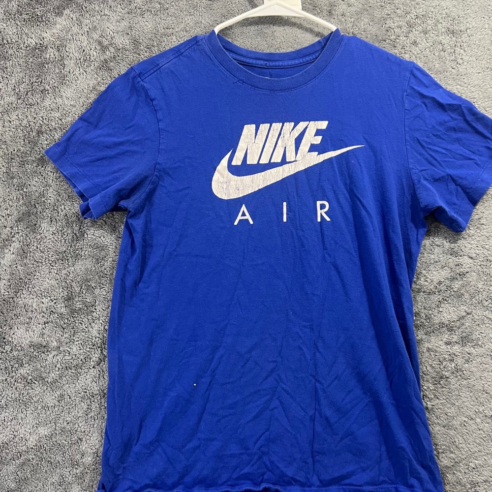 Nike Air Graphic T-Shirt Blue White Logo Mens Small Short Sleeve Crew Neck